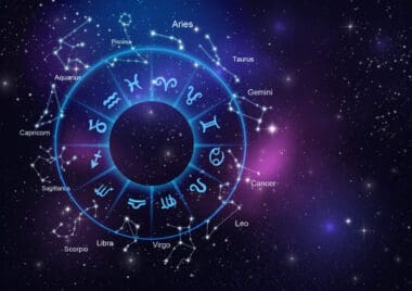 Zodiac signs within the horoscope circle an astrology concept featuring stars in the sky