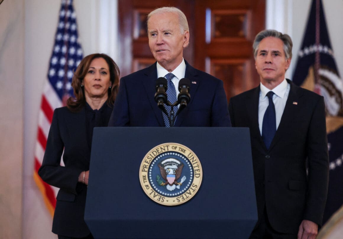 U.S. President Joe Biden delivers remarks on a Gaza ceasefire deal at the White House in Washington