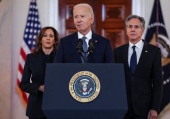 U.S. President Joe Biden delivers remarks on a Gaza ceasefire deal at the White House in Washington
