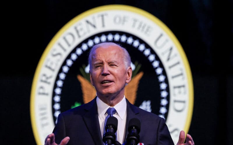 U.S. President Biden attends a Department of Defense Commander in Chief farewell ceremony, in Fort Myer