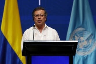 Colombian President Gustavo Petro attends the opening of the 16th United Nations Biodiversity Summit in Cali