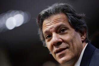 Brazil's Finance Minister Fernando Haddad attends a press conference in Brasilia
