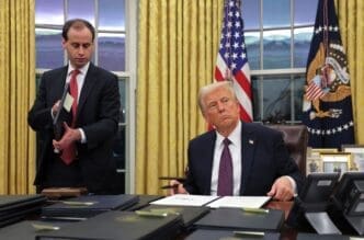 U.S. President Donald Trump at the Oval Office in Washington