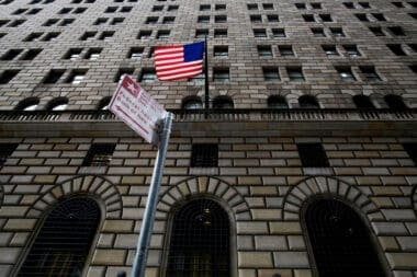 The Federal Reserve Bank of New York building is seen in the Manhattan borough of New York