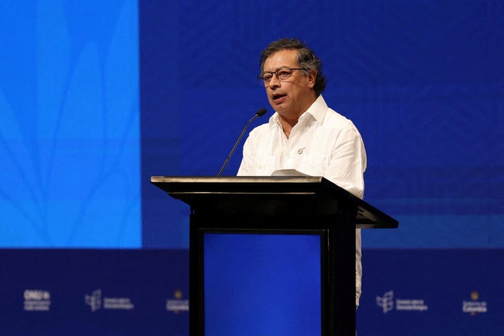 Colombian President Gustavo Petro attends the opening of the 16th United Nations Biodiversity Summit in Cali