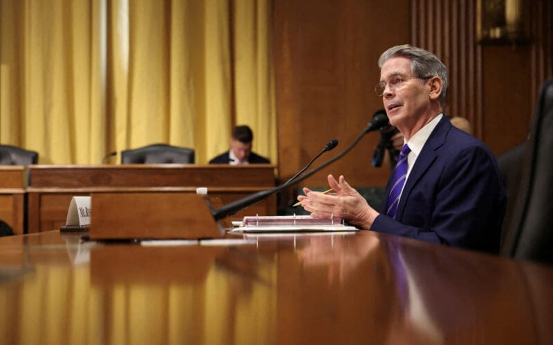 Scott Bessent treasury confirmation hearing on Capitol Hill in Washington
