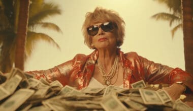 Affluent elderly woman with substantial wealth