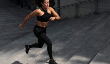 An athletic woman exercising outdoors