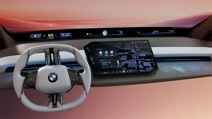 BMW's new Panoramic iDrive UI. Image Credit BMW