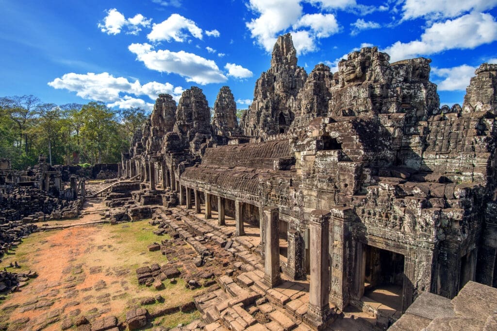 Bayon Temple Featuring Massive Stone Faces, Angkor Wat, Siem Reap, Cambodia