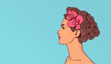 Beautiful Woman Profile View Elegant Attractive Female Over Pop Art Retro Background With Copy Space