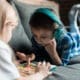 Kids playing with tablets