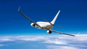 Plane flying over sky