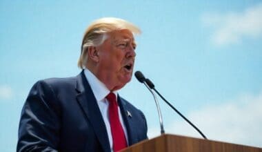 President-elect Donald Trump at an open-air press conference during the campaign