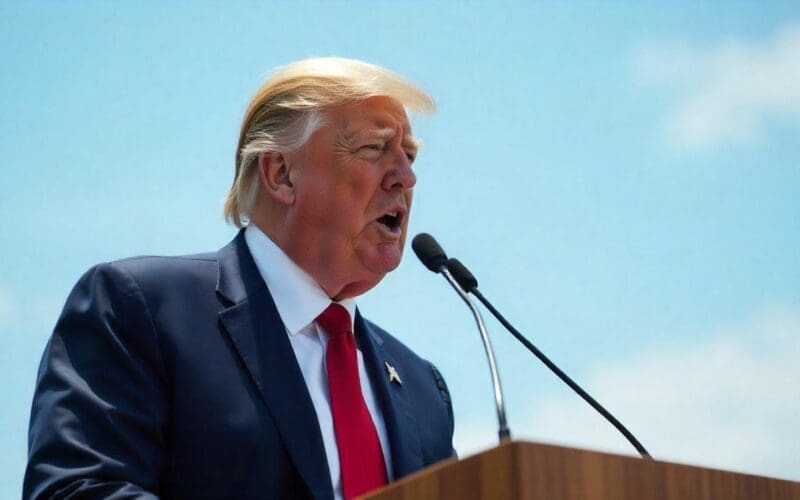 President-elect Donald Trump at an open-air press conference during the campaign