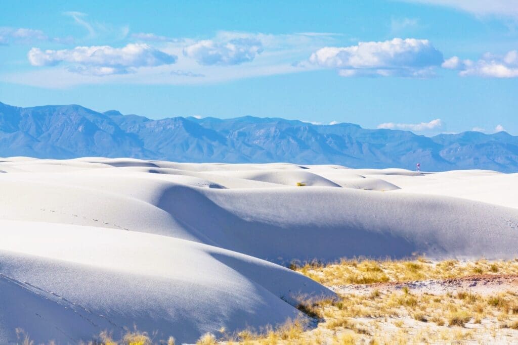 Unique white sand dunes at White Sands National Park