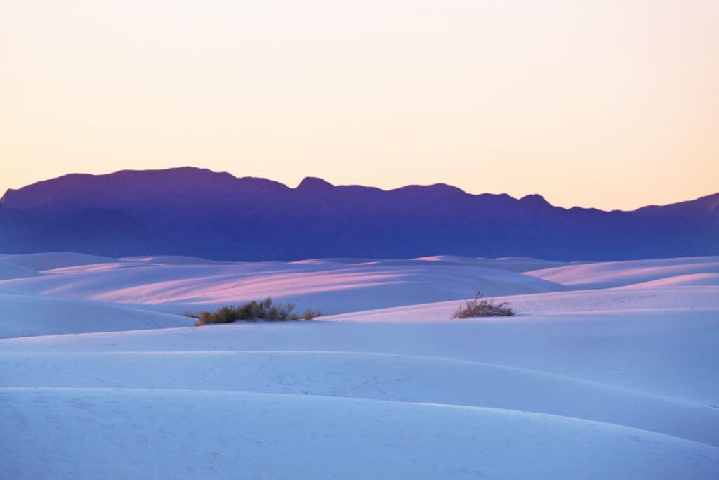 White sand dunes in the New Mexico desert