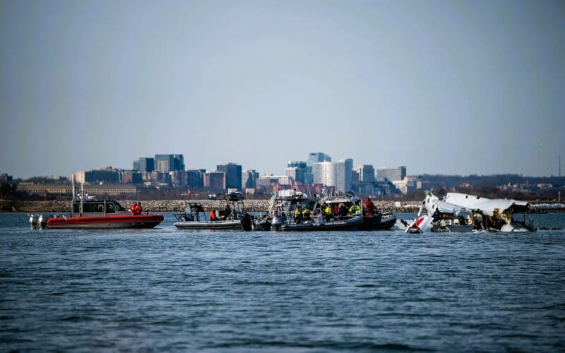 Coast Guard response teams at the scene on January 30