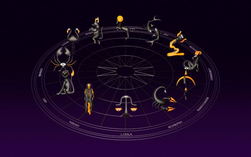 3D representation of zodiac and astrology signs