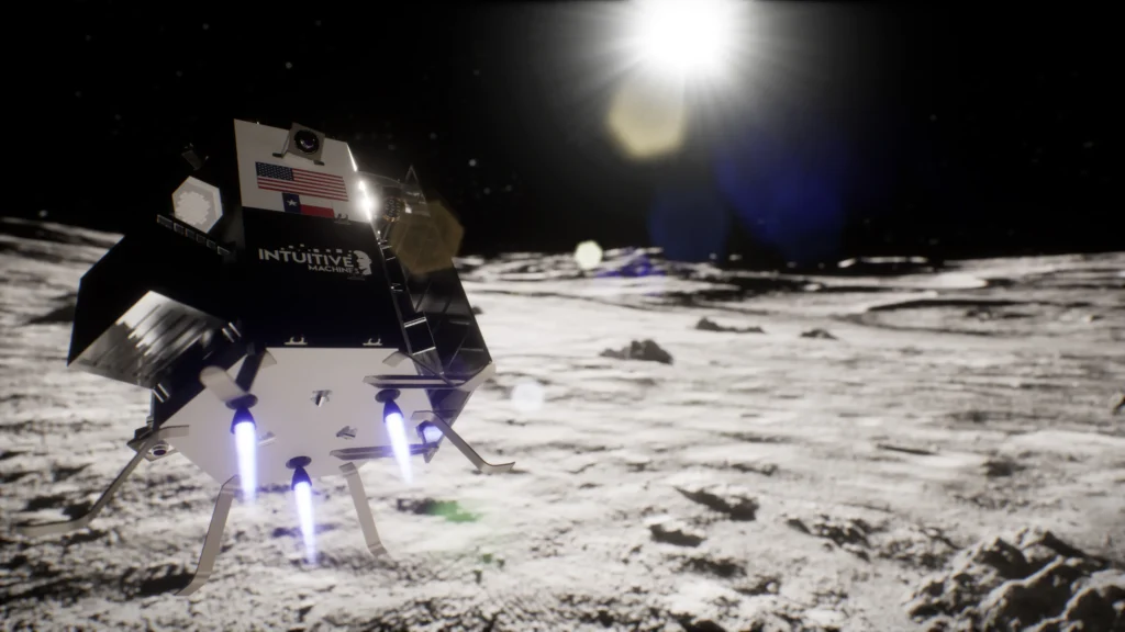 Artist rendering of the Intuitive Machines Micro Nova Hopper. Credit: Intuitive Machines