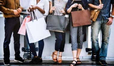 A group of friends shopping together