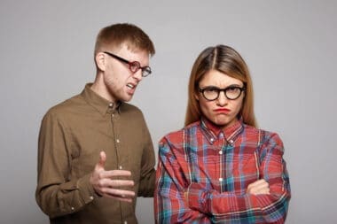 A young couple, with the woman feeling jealous