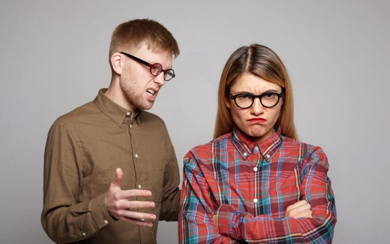 A young couple, with the woman feeling jealous