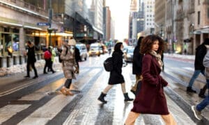 A young woman in New York City during the daytime