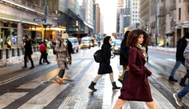 A young woman in New York City during the daytime