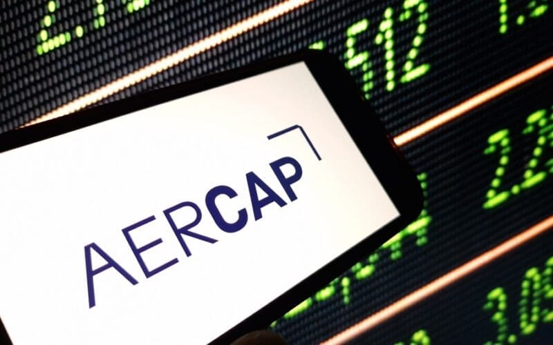 Aercap company logo displayed on mobile phone