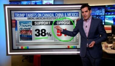 CNN senior data reporter Harry Enten analyzes data revealing the number of Americans in favor of and against Trump's tariff-based economic policy.