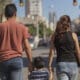 An immigrant family exploring a new city, showcasing the challenges and aspirations of those striving for a better life