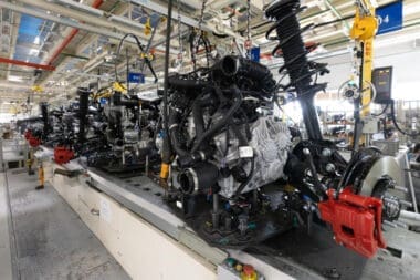 Automotive industry Interior of a modern, high-tech manufacturing facility