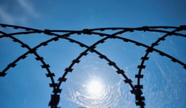 Barbed Wire on a Metal Grate