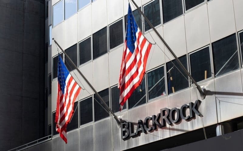 BlackRock logo is seen at its global headquarters in New York City. BlackRock is an American global asset management firm and a provider of investment management