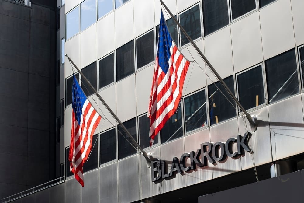 BlackRock logo is seen at its global headquarters in New York City. BlackRock is an American global asset management firm and a provider of investment management