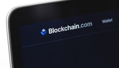 Blockchain website on display notebook closeup macro. Blockchain.com is the most popular place to securely buy, store, and trade cryptocurrencies