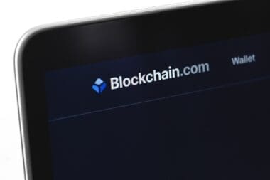 Blockchain website on display notebook closeup macro. Blockchain.com is the most popular place to securely buy, store, and trade cryptocurrencies