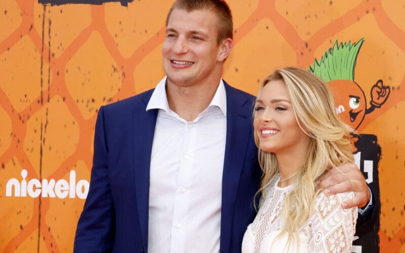 Camille Kostek and Rob Gronkowski at the Nickelodeon Kids' Choice Sports Awards 2016 held at the UCLA's Pauley Pavilion in Westwood, USA on July 14, 2016