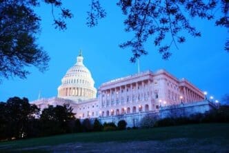Close-up of the U.S. Capitol on Capitol Hill in Washington, D.C.