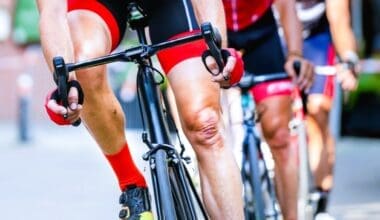 Cyclist participating in a bicycle race