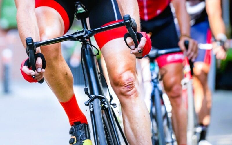 Cyclist participating in a bicycle race