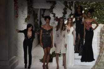 Designer Julia Haart acknowlegdes the applause of the audience after the La Perla fashion show FallWinter 2017-2018 Ready To Wear Show on February 9, 2017 in New York City