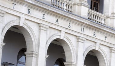 Detailed view of the Treasury building