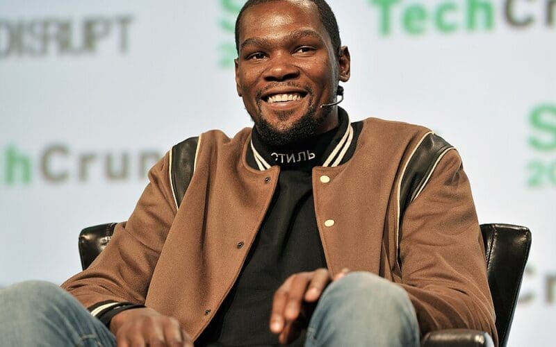 Durant speaking at TechCrunch Disrupt San Francisco in 2017