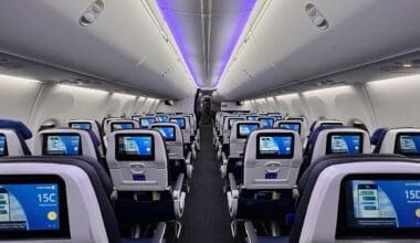 Economy cabin on a United Airlines 737 MAX.