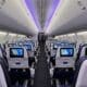 Economy cabin on a United Airlines 737 MAX.