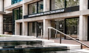 Entrance to CFPB Headquarters