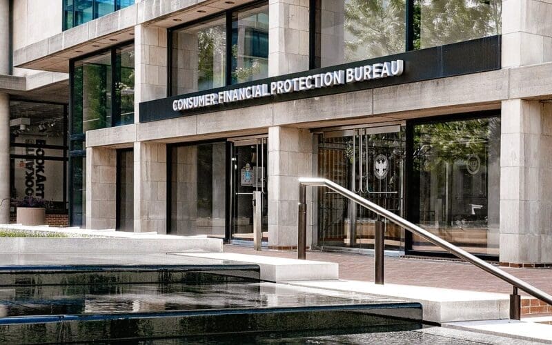 Entrance to CFPB Headquarters