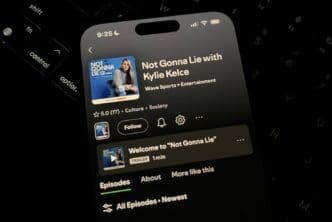 Episodes of Not Gonna Lie with Kylie Kelce available on YouTube, Spotify, Apple Podcasts, and all other major podcast platforms